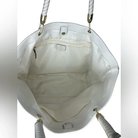 Kate Spade Hampton Road White Leather Tote Bag GUC - Picture 6 of 14